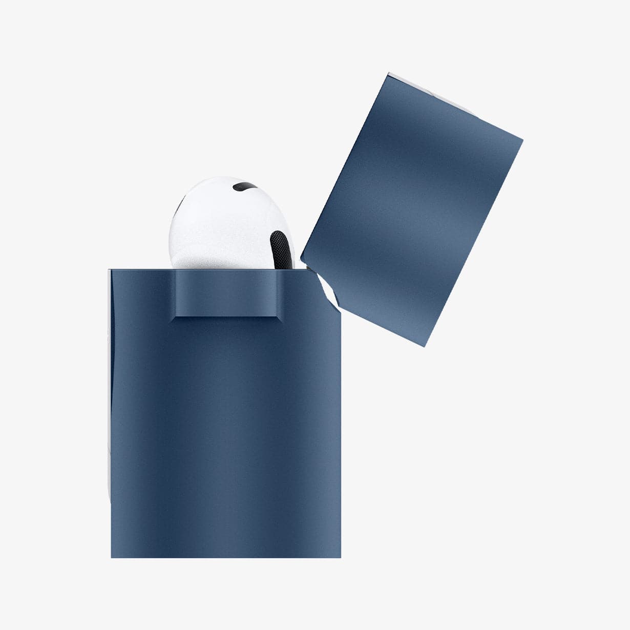 ASD02216 - Apple AirPods 3 Case Classic Shuffle in deep blue showing the side with top open and AirPods inside