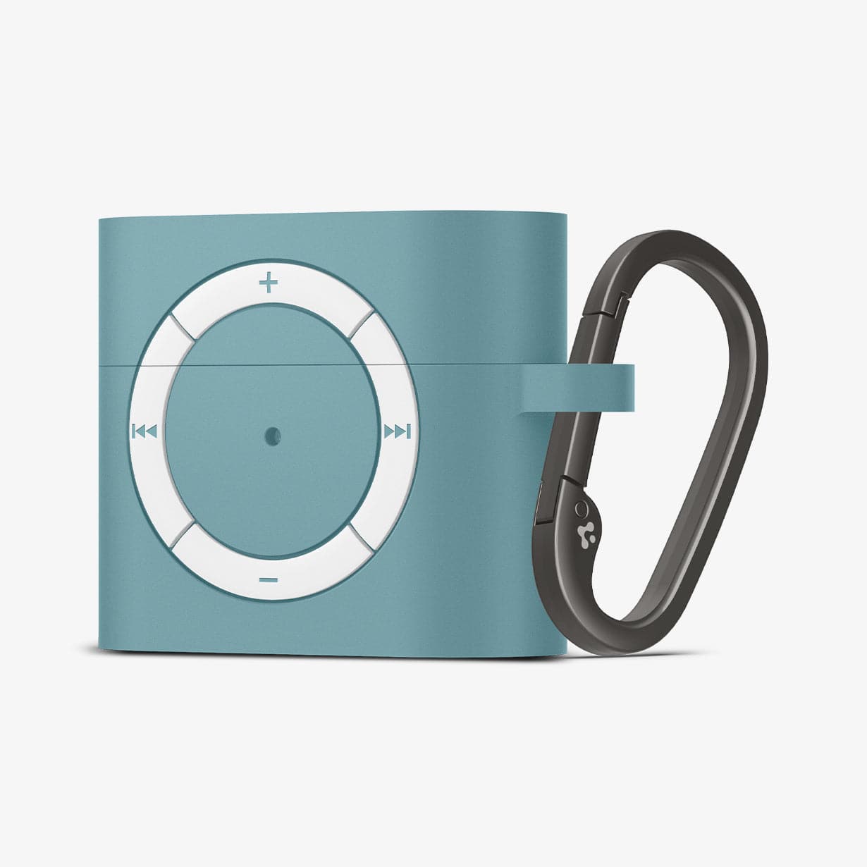 ASD02215 - Apple AirPods 3 Case Classic Shuffle in cactus green showing the front and side with carabiner