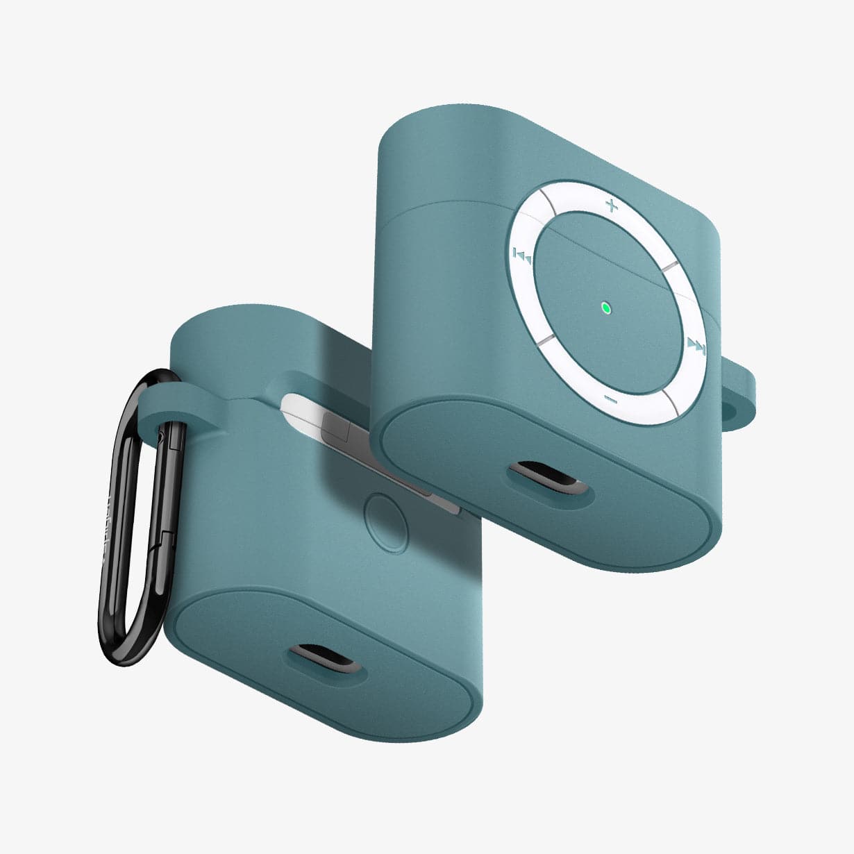 ASD02215 - Apple AirPods 3 Case Classic Shuffle in cactus green showing the front, back and sides