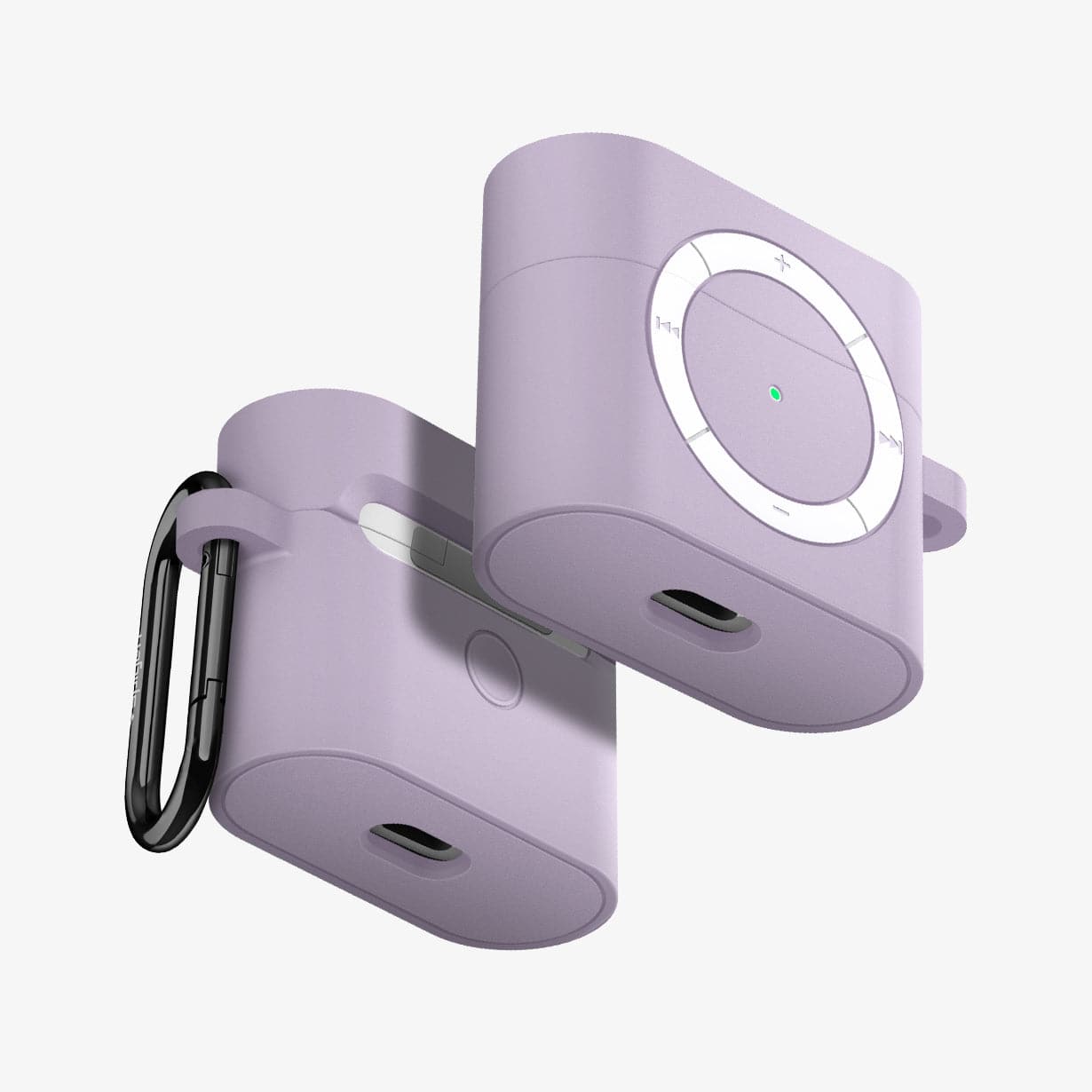 ASD02214 - Apple AirPods 3 Case Classic Shuffle in lavender showing the front, back and sides