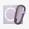 ASD02214 - Apple AirPods 3 Case Classic Shuffle in lavender showing the front and partial side with carabiner attached