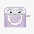 ASD02214 - Apple AirPods 3 Case Classic Shuffle in lavender showing the front with top open and AirPods inside