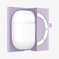 ASD02214 - Apple AirPods 3 Case Classic Shuffle in lavender showing the front with case cut half open