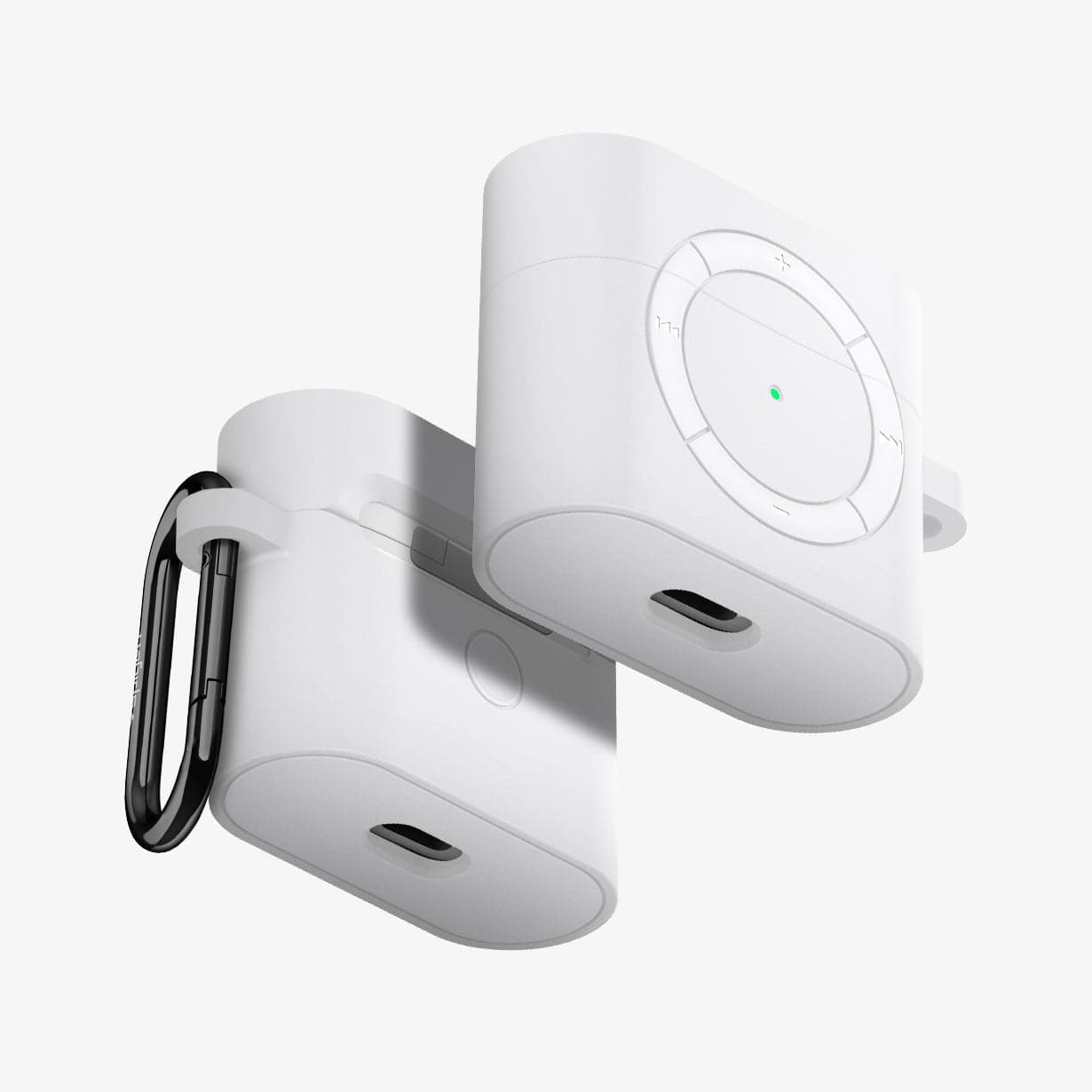 ASD02213 - Apple AirPods 3 Case Classic Shuffle in white showing the front, back and sides