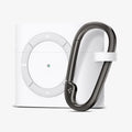 ASD02213 - Apple AirPods 3 Case Classic Shuffle in white showing the front and partial side with carabiner attached