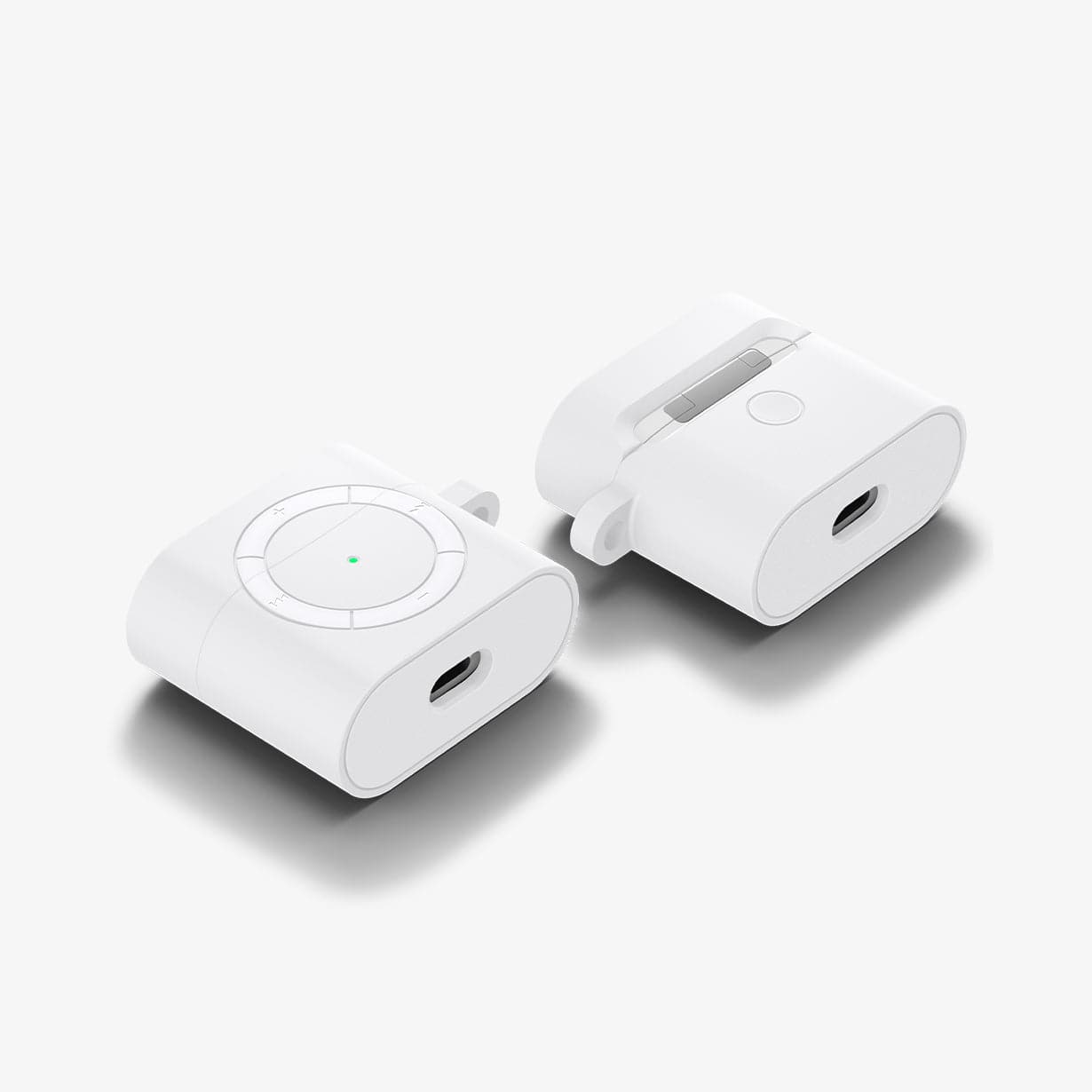 ASD02213 - Apple AirPods 3 Case Classic Shuffle in white showing the front, back and bottom