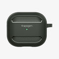 ASD01979 - Apple AirPods 3 Case Rugged Armor in military green showing the front