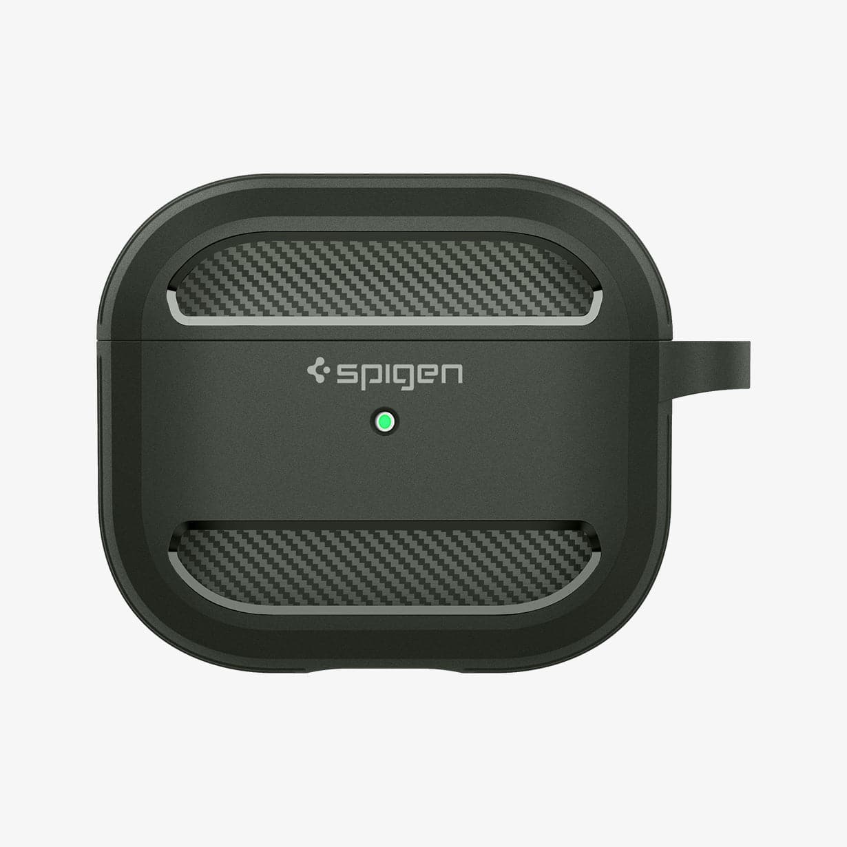 ASD01979 - Apple AirPods 3 Case Rugged Armor in military green showing the front