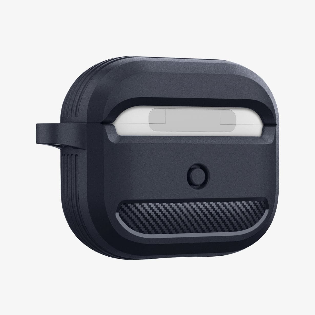 ASD01980 - Apple AirPods 3 Case Rugged Armor in charcoal gray showing the back and side