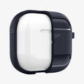 ASD01980 - Apple AirPods 3 Case Rugged Armor in charcoal gray showing the front with case cut half open