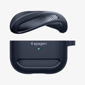 ASD01980 - Apple AirPods 3 Case Rugged Armor in charcoal gray showing the top bending and hovering above the bottom of case