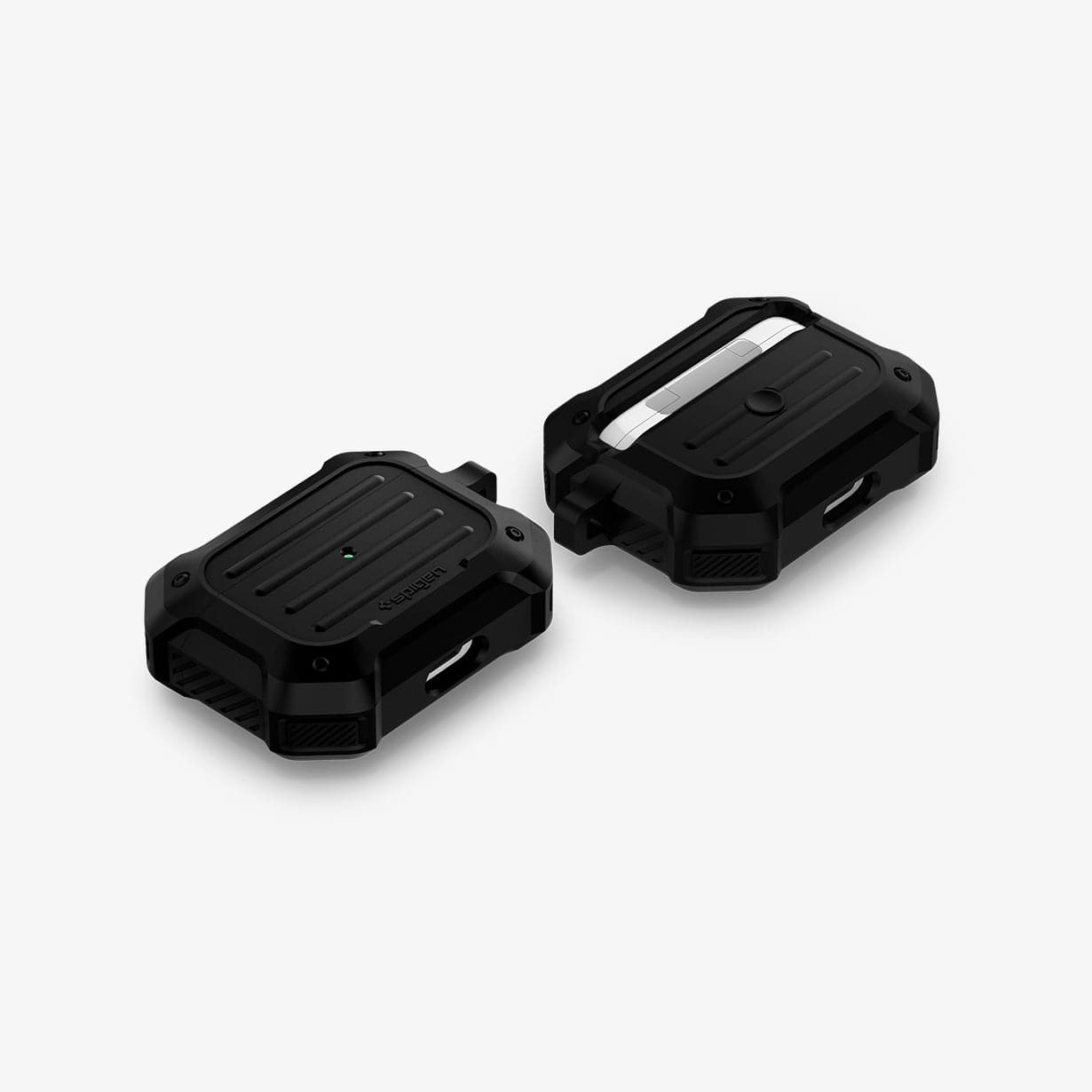 ASD00537 - Apple AirPods Pro Case Tough Armor in black showing the front, back and side