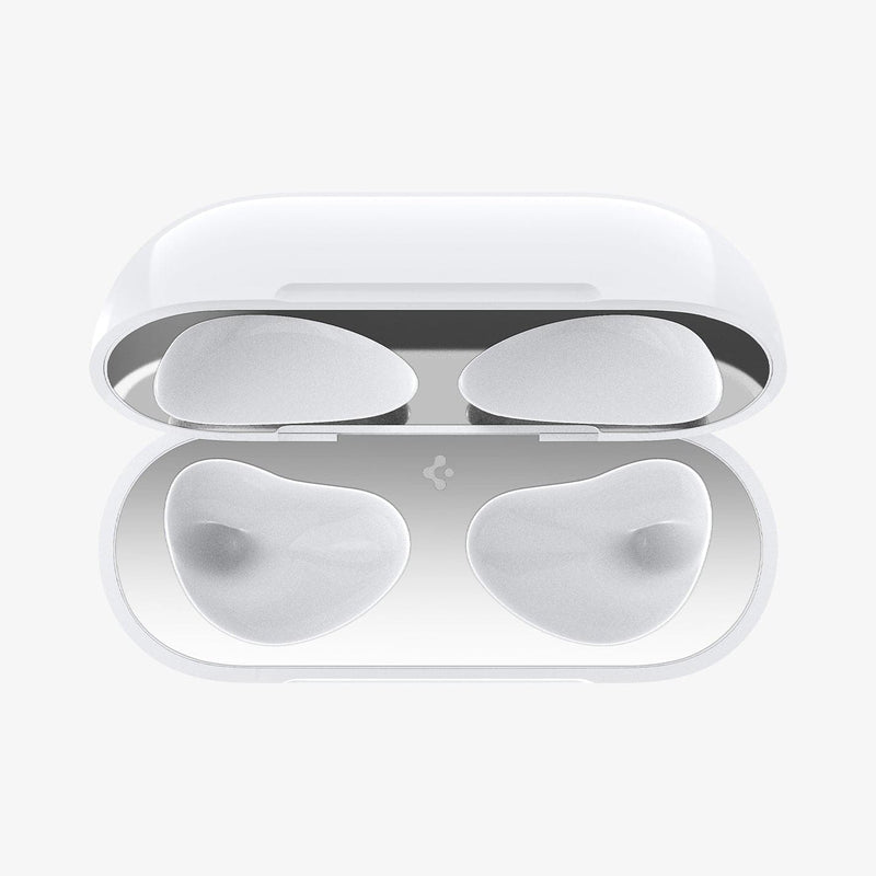 ASD01986 - Apple Airpods 3 Shine Shield in metallic silver showing the top view