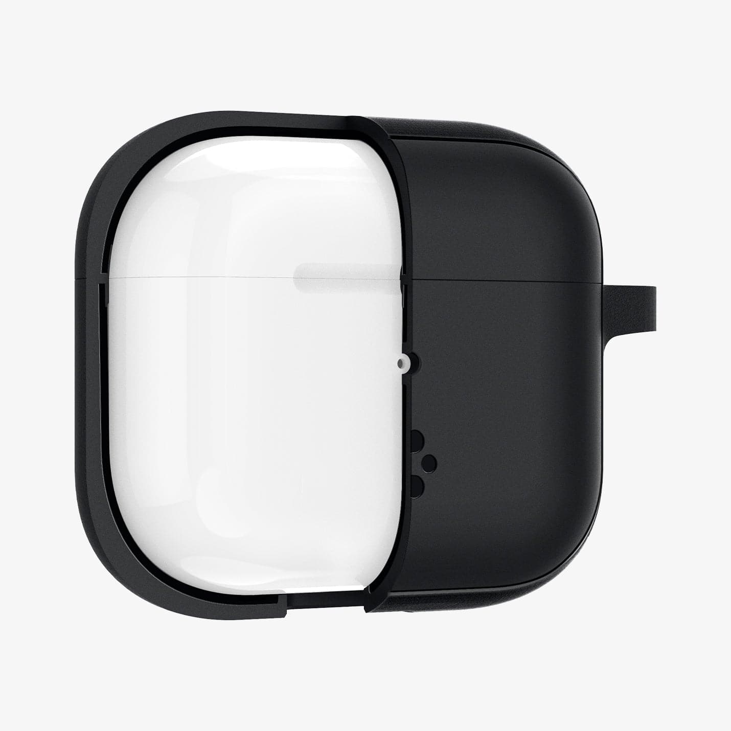ASD01984 - Apple AirPods 3 Case Silicone Fit in black showing the front with case cut half open