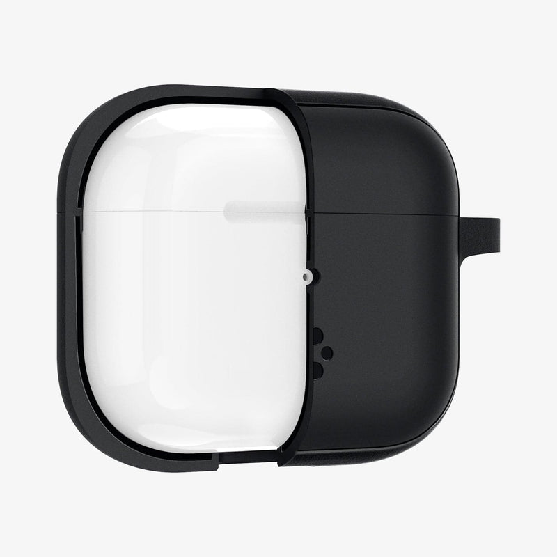 ASD01984 - Apple AirPods 3 Case Silicone Fit in black showing the front with case cut half open