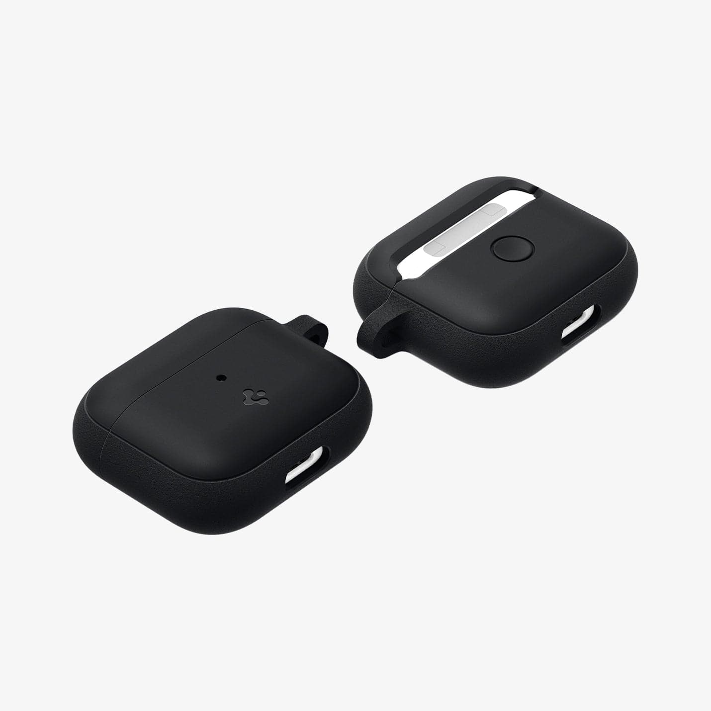 ASD01984 - Apple AirPods 3 Case Silicone Fit in black showing the front, back and sides