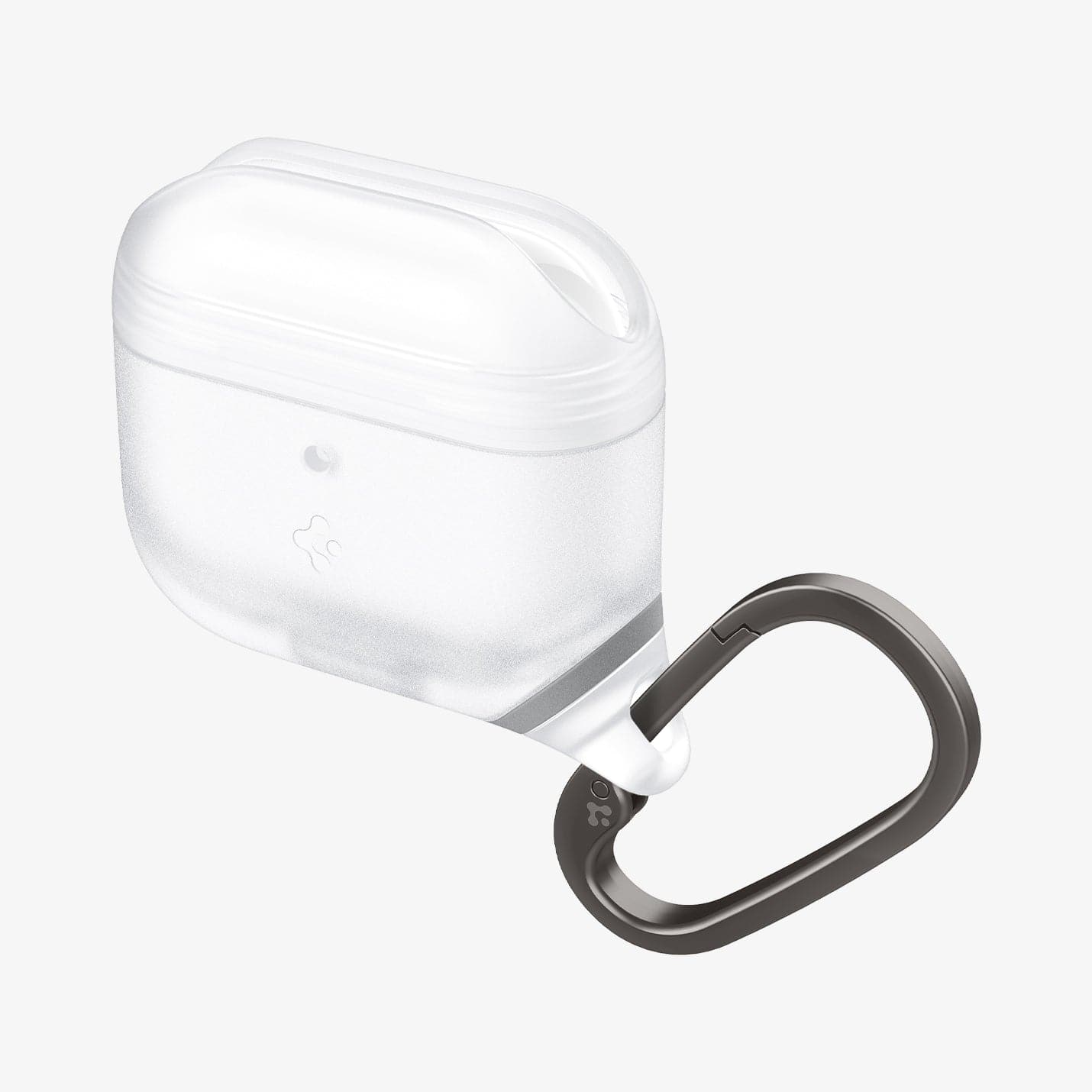 ASD02237 - Apple AirPods 3 Case Slim Armor IP in frost clear showing the front, side and carabiner