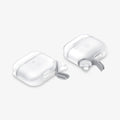 ASD02237 - Apple AirPods 3 Case Slim Armor IP in frost clear showing the front, back and sides with plug cover off