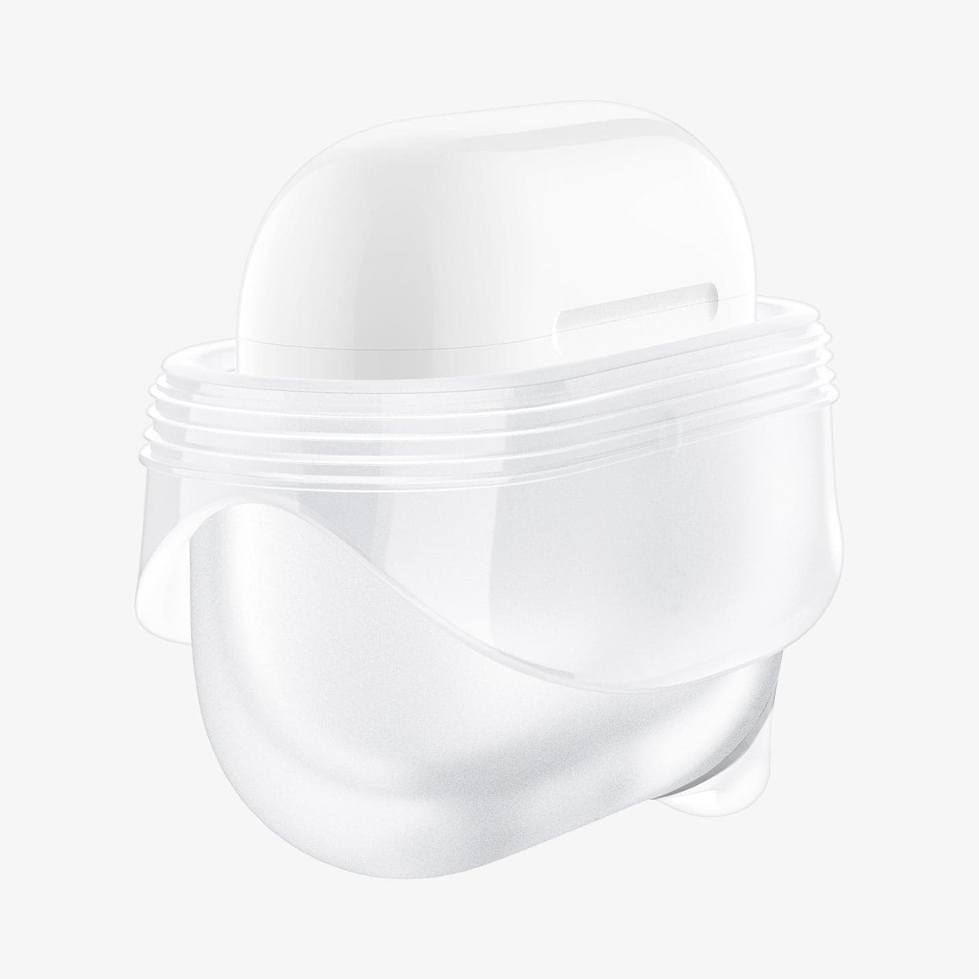 ASD02237 - Apple AirPods 3 Case Slim Armor IP in frost clear showing the front and side with two flaps pulled down