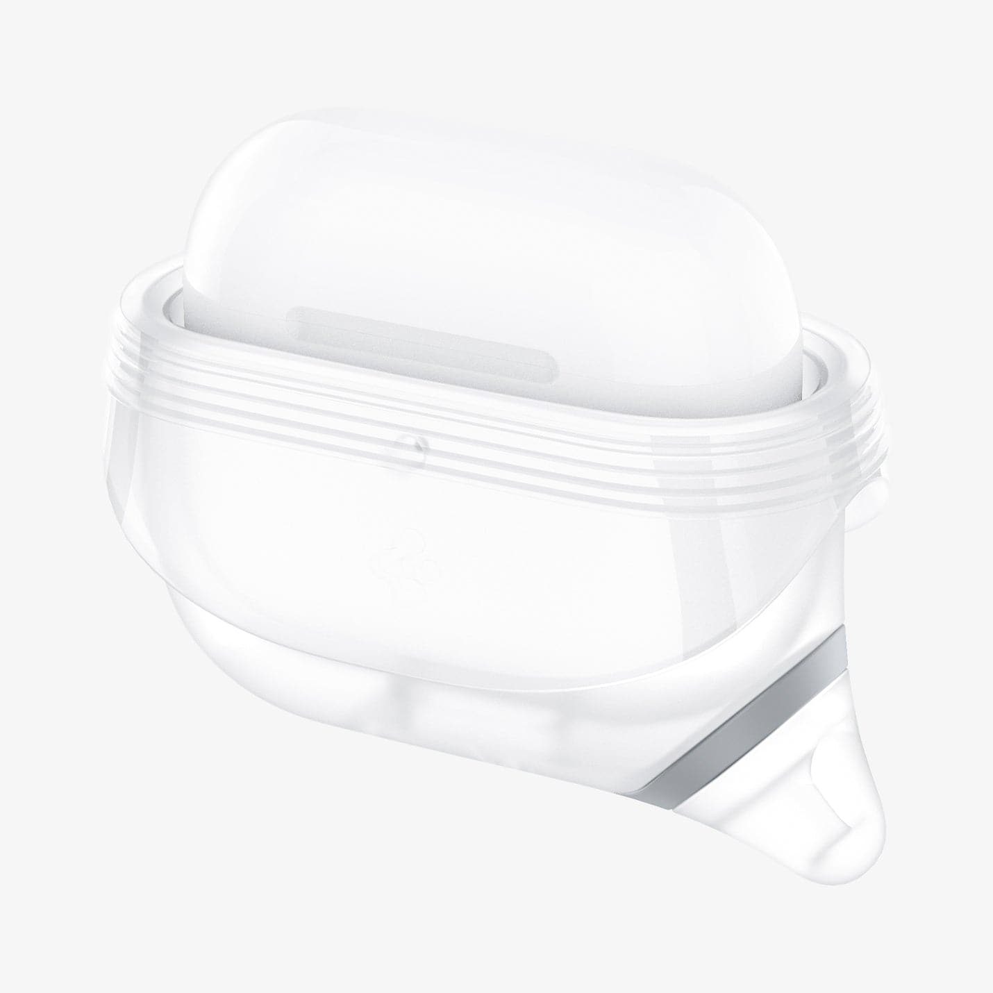 ASD02237 - Apple AirPods 3 Case Slim Armor IP in frost clear showing the front and side with two flaps pulled down