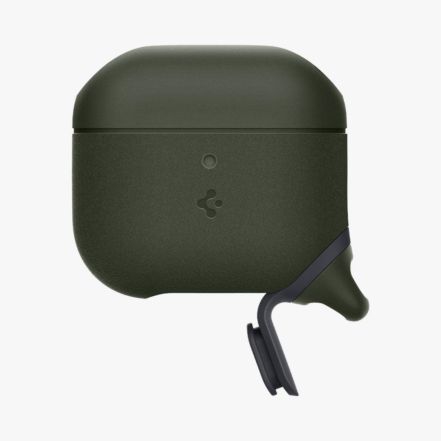 ASD01991 - Apple AirPods 3 Case Slim Armor IP in military green showing the front with plug cover off