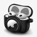 ACS03168 - Apple AirPods 3 Tag Armor Duo in black showing the front, side and top open with AirPods inside