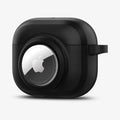 ACS03168 - Apple AirPods 3 Tag Armor Duo in black showing the front and side with AirTag in slot