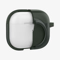 ACS04393 - Apple AirPods 3 Case Tag Armor Duo in military green showing the front with case cut half open