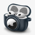 ACS04392 - Apple AirPods 3 Case Tag Armor Duo in metal slate showing the front and side with top open and AirPods inside
