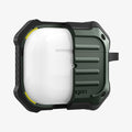 ASD01988 - Apple AirPods 3 Case Tough Armor in military green showing the front with case cut half open