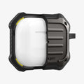 ASD01989 - Apple AirPods 3 Case Tough Armor in gunmetal showing the front with case cut half open