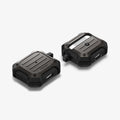 ASD01989 - Apple AirPods 3 Case Tough Armor in gunmetal showing the front, back and sides