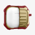 ASD02997 - Apple AirPods 3 Case Tough Armor in metallic gold showing the front with case cut half open