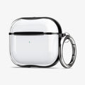 ASD01982 - Apple AirPods 3 Case Ultra Hybrid in jet black showing the front, side and keychain