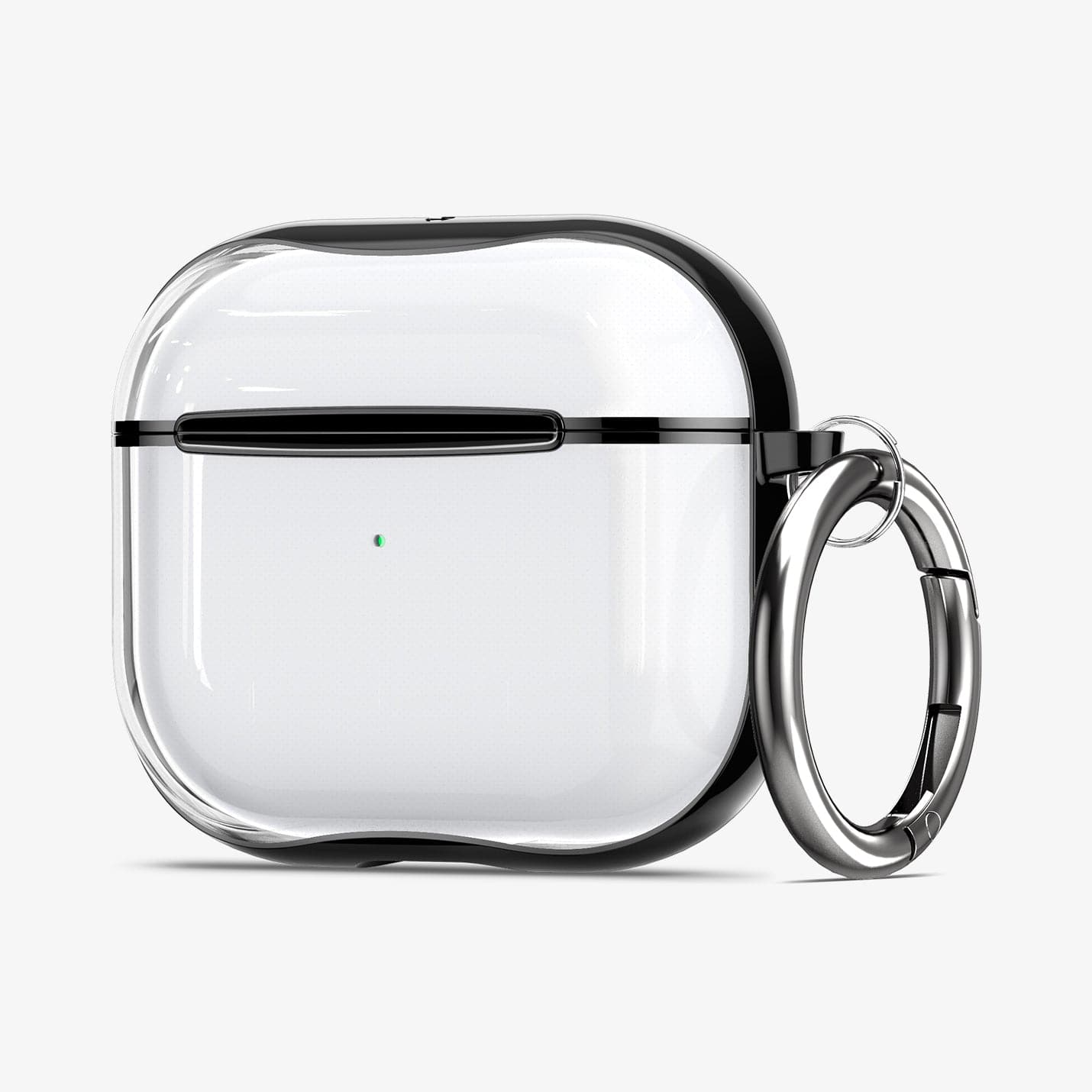 ASD01982 - Apple AirPods 3 Case Ultra Hybrid in jet black showing the front, side and keychain