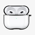 ASD01982 - Apple AirPods 3 Case Ultra Hybrid in jet black showing the front with top open and AirPods inside