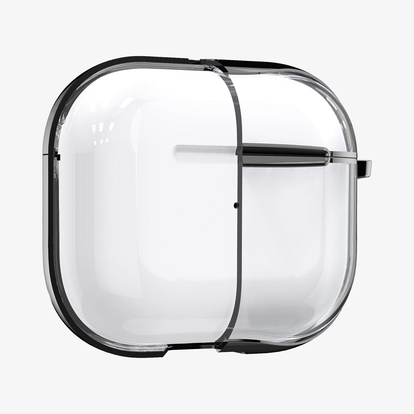 ASD01982 - Apple AirPods 3 Case Ultra Hybrid in jet black showing the front with case cut half open