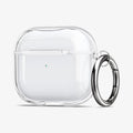 ASD01981 - Apple AirPods 3 Case Ultra Hybrid in crystal clear showing the front, side and keychain