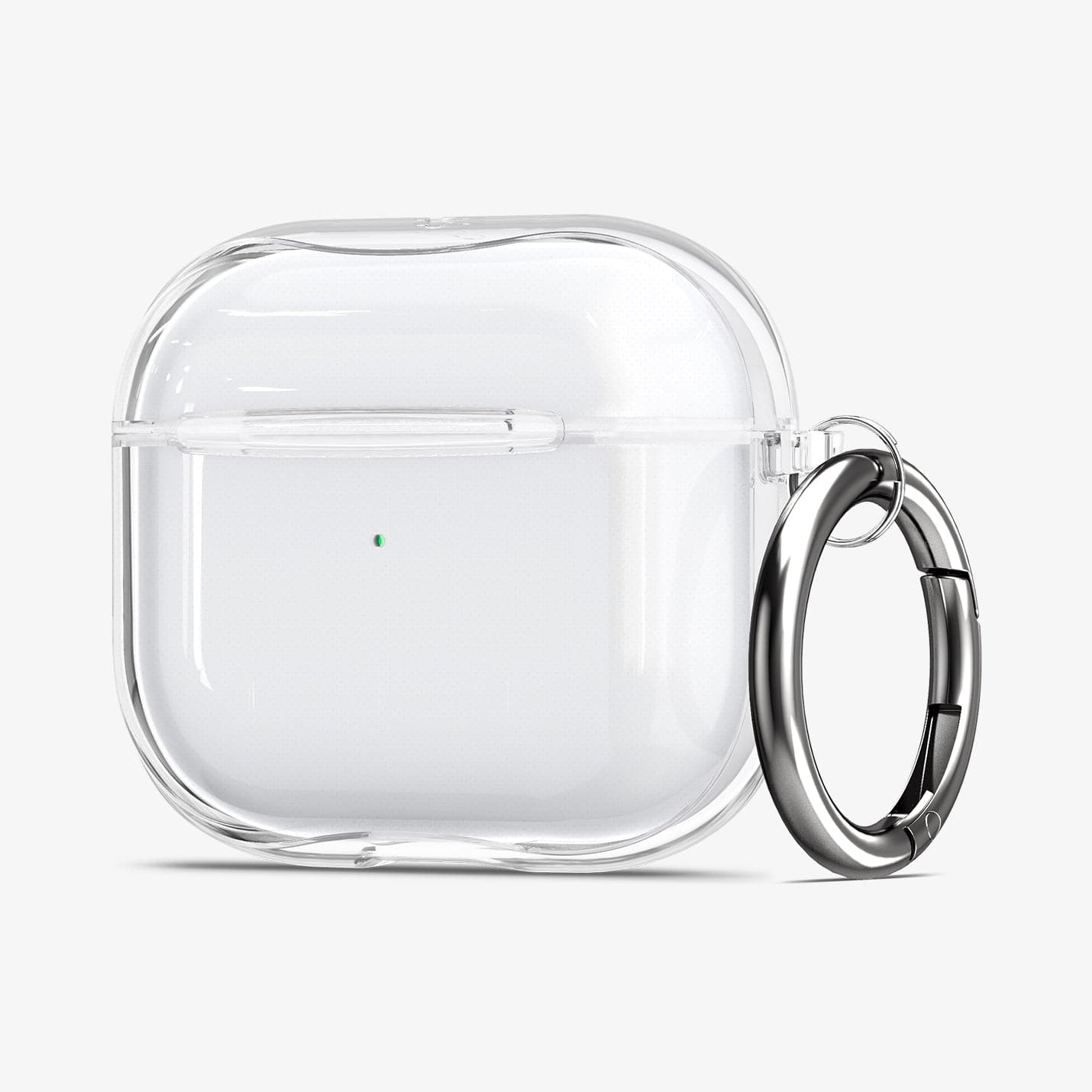 ASD01981 - Apple AirPods 3 Case Ultra Hybrid in crystal clear showing the front, side and keychain