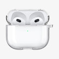 ASD01981 - Apple AirPods 3 Case Ultra Hybrid in crystal clear showing the front with top open and AirPods inside