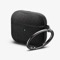 ASD02111 - Apple AirPods 3 Case Urban Fit in black showing the front, partial side and carabiner
