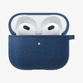 ASD02128 - Apple AirPods 3 Case Urban Fit in navy blue showing the front with top open and AirPods inside