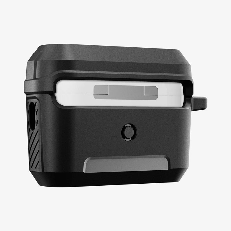 ACS05485 - Apple AirPods Pro 2 Case Lock Fit in matte black showing the back and side