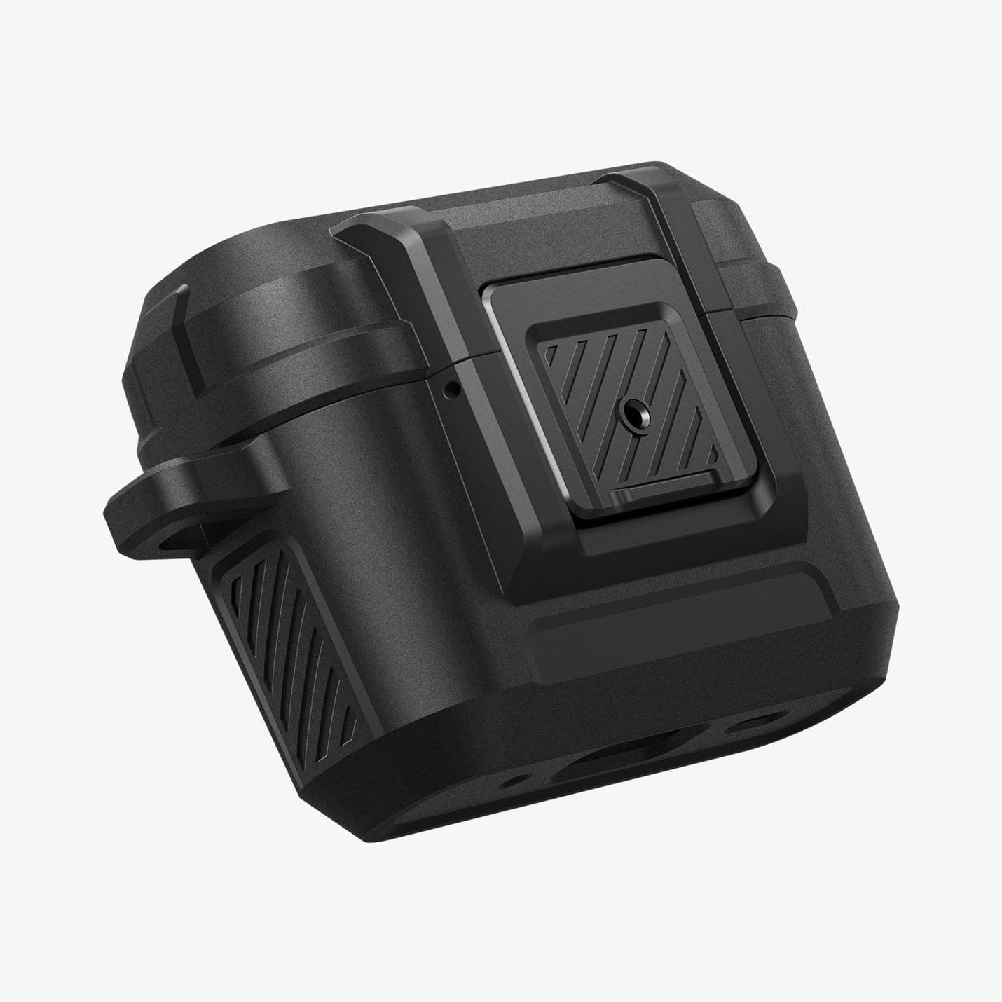 ACS05485 - Apple AirPods Pro 2 Case Lock Fit in matte black showing the front and side