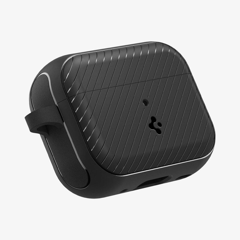 ACS05484 - Apple AirPods Pro 2 Case Mag Armor (MagFit) in matte black showing the front and side