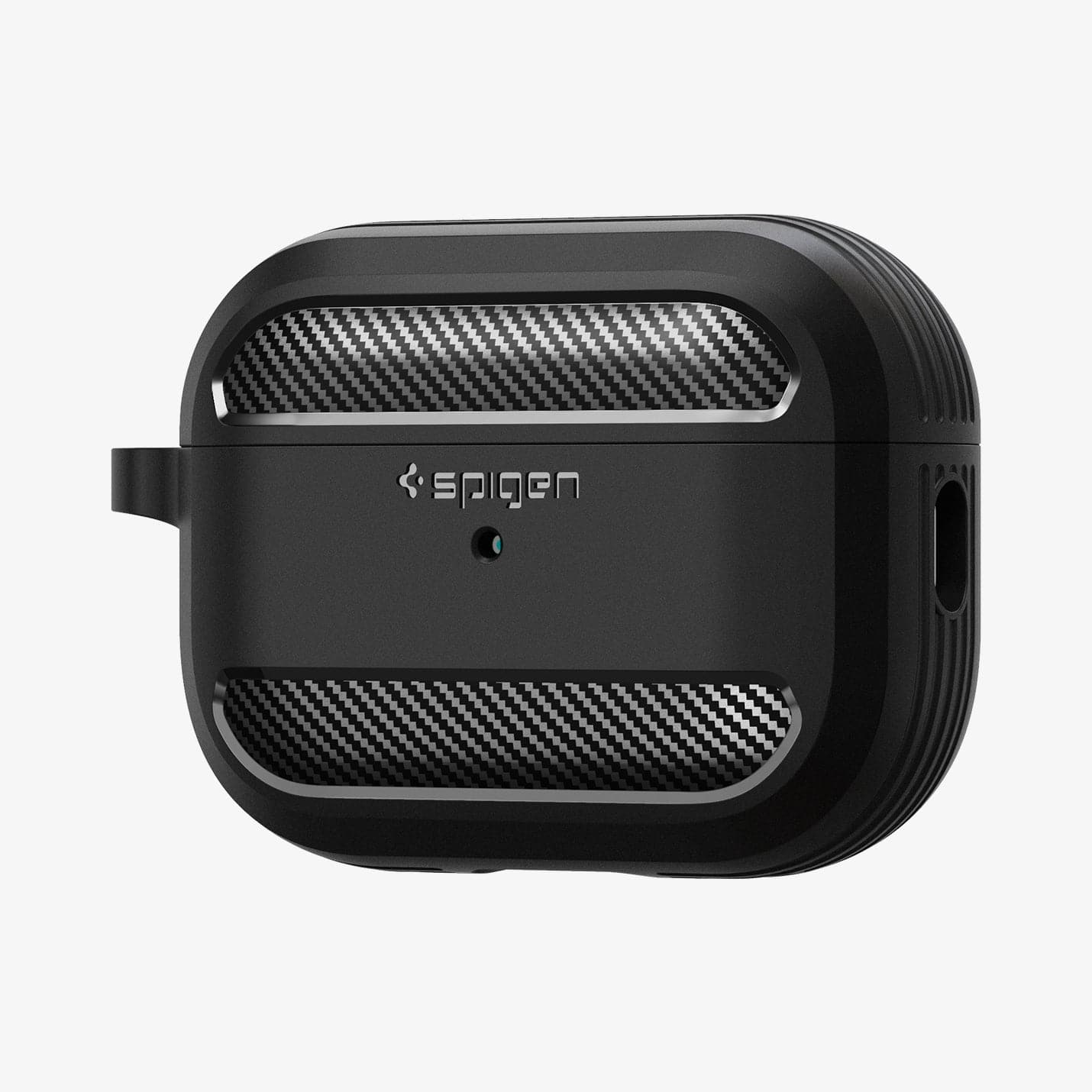 ACS05482 - Apple AirPods Pro 2 Case Rugged Armor in matte black showing the front and side