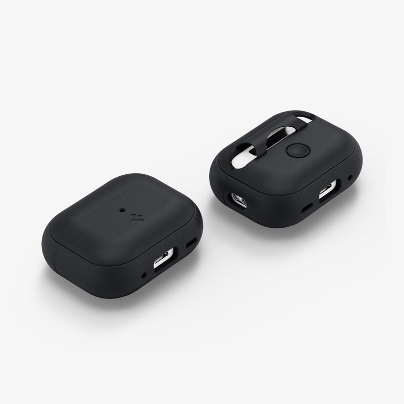 ACS05479 - Apple AirPods Pro 2 Case Silicone Fit + strap in black showing the front, back and sides
