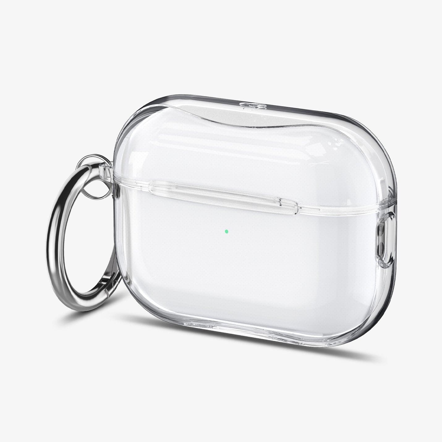 ACS05481 - Apple AirPods Pro 2 Case Ultra Hybrid in crystal clear showing the front and carabiner