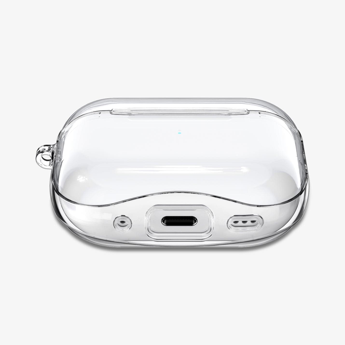 ACS05481 - Apple AirPods Pro 2 Case Ultra Hybrid in crystal clear showing the front and bottom