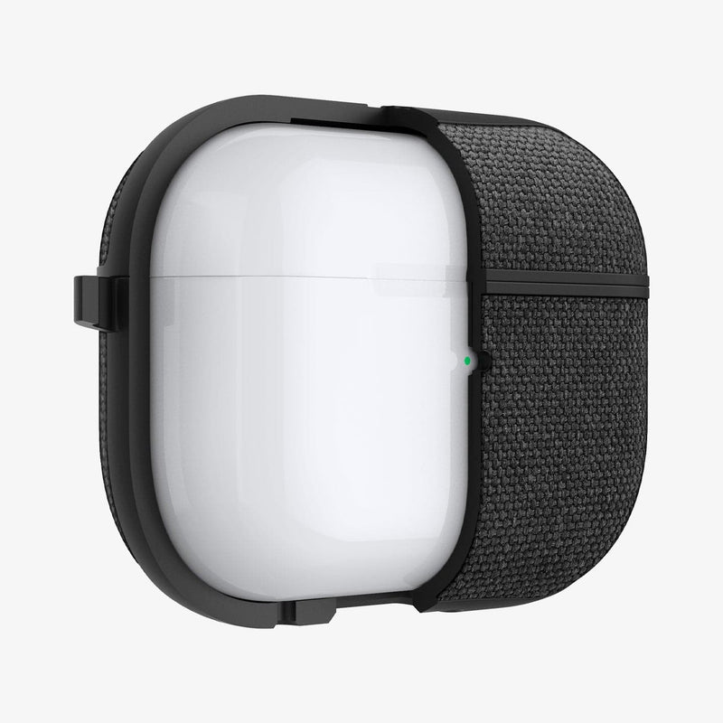ACS05483 - Apple AirPods Pro 2 Case Urban Fit in black showing the front with case cut half open